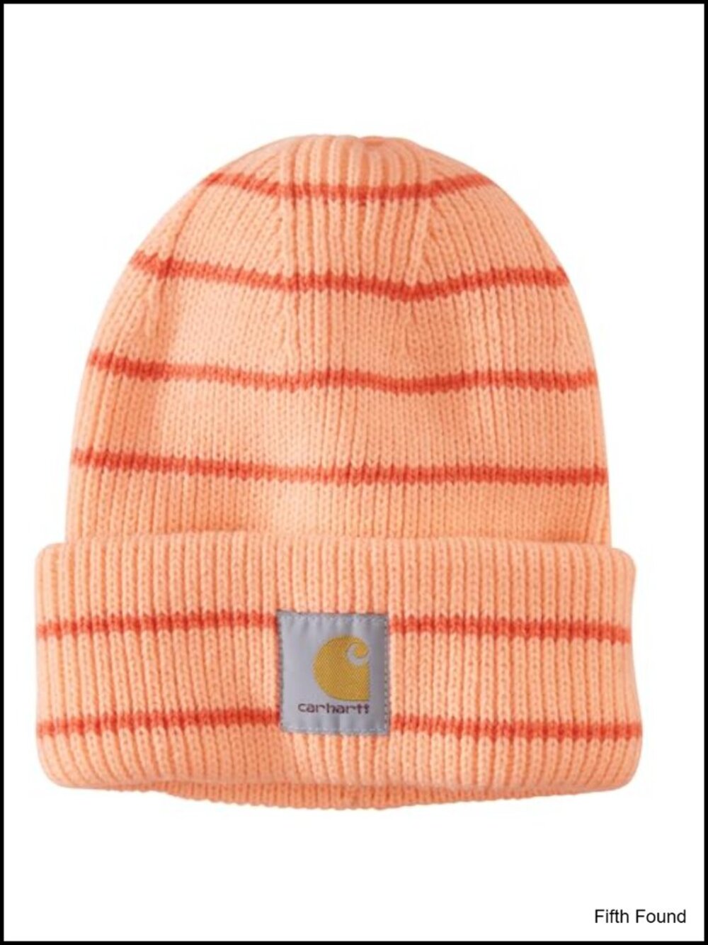 Carhartt Rib Knit Beanie for Women Striped Acrylic Pull-On Hat